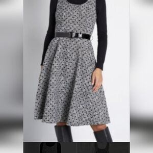Modcloth Black and Gray Dress